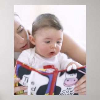 Mother reading to baby boy. Faces of a mother Poster