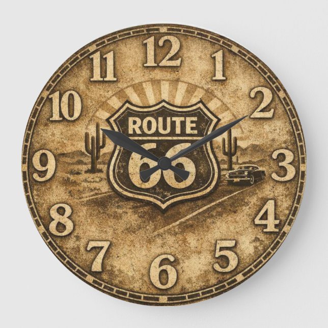 Mother Road Desert Sunset Timepiece   Large Clock (Front)
