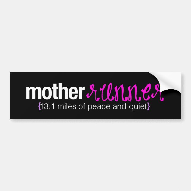 Mother runner bumper sticker (Front)