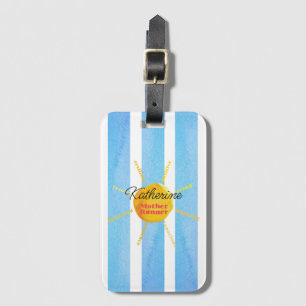 Mother Runner Yellow Sunshine Watercolor Custom Luggage Tag
