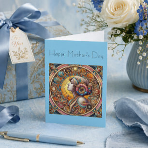 Mother’s Day Art Nouveau Woman Portrait Celestial Card