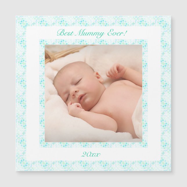 Mother’s Day Blue Best Mommy Mom Ever Photo Gift (Front)