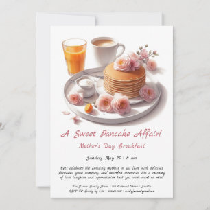 Mother’s Day Breakfast Invitation – Pancakes Roses