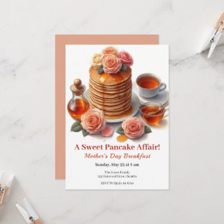 Mother’s Day Breakfast Invitation – Pancakes Roses