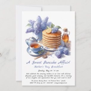 Mother’s Day Breakfast – Pancakes & lilac Invitation