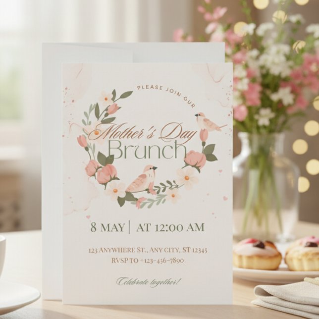 Mother’s day brunch invitation elegant design (Creator Uploaded)