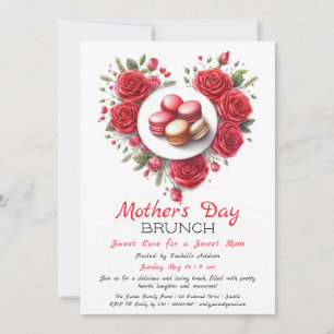 Mother’s Day Brunch Invitation   Heart Macaron 
