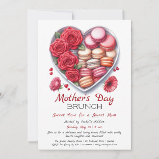 Mother’s Day Brunch Invitation | Heart Macaron 