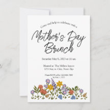Mother’s Day brunch invitation with flowers