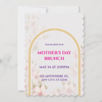 Mother’s Day Brunch, Watercolor Pink Floral