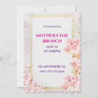 Mother’s Day Brunch, Watercolor Pink Floral