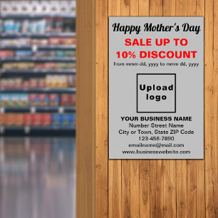 Mother’s Day Business Sale Grey Poster