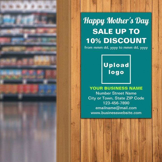 Mother’s Day Business Sale Teal Green Poster (Creator Uploaded)