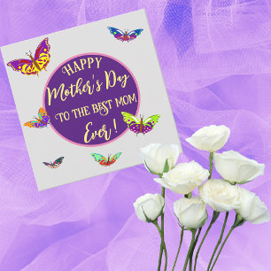 Mother’s Day card calligraphy with butterflies
