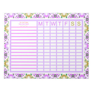 Mother’s Day Custom Purple Family Goals Tracker Notepad