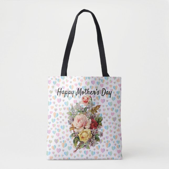 Mother’s Day Design Floral Elegant Tote Bag (Front)