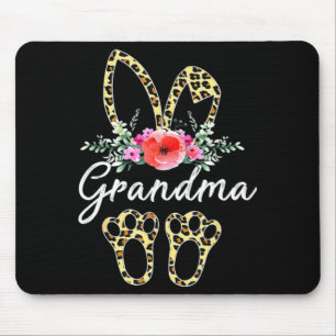 Mother S Day Easter For Grandma Leopard Bunny Flor Mouse Pad