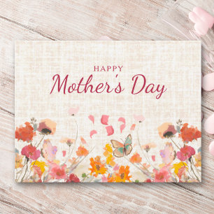 Mother’s Day Elegant Floral Garden Butterfly Holiday Postcard