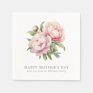 Mother’s Day Elegant Watercolor Blush Floral Napkin