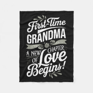 Mother’s Day First Time Grandma Cute New Granhild  Fleece Blanket