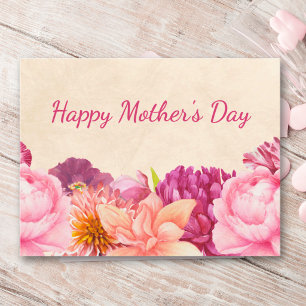 Mother’s Day for Grandma Pink Floral Garden Holiday Postcard