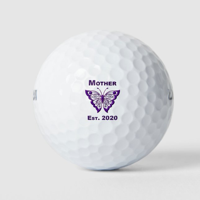 Mother’s Day for Mother “Est 2020” Golf Balls (Front)