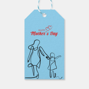 Mother’s Day Line Art Pillow – Mum & Child Love Gift Tags