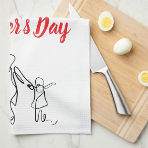 Mother’s Day Line Art Pillow – Mum & Child Love Tea Towel