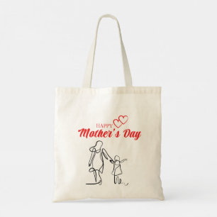 Mother’s Day Line Art Pillow – Mum & Child Love Tote Bag