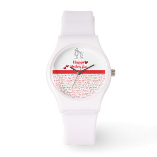 Mother’s Day Line Art Pillow – Mum & Child Love Watch