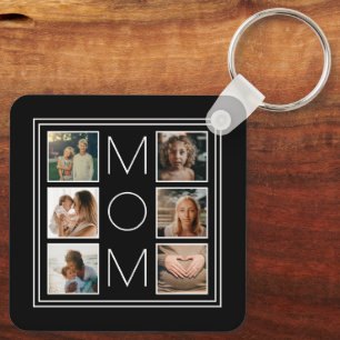 Mother’s Day Mom Family 6 Photo Collage Template Key Ring