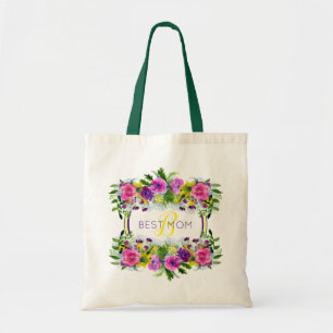 Mother’s Day Mothering Sunday Watercolor Monogra Tote Bag
