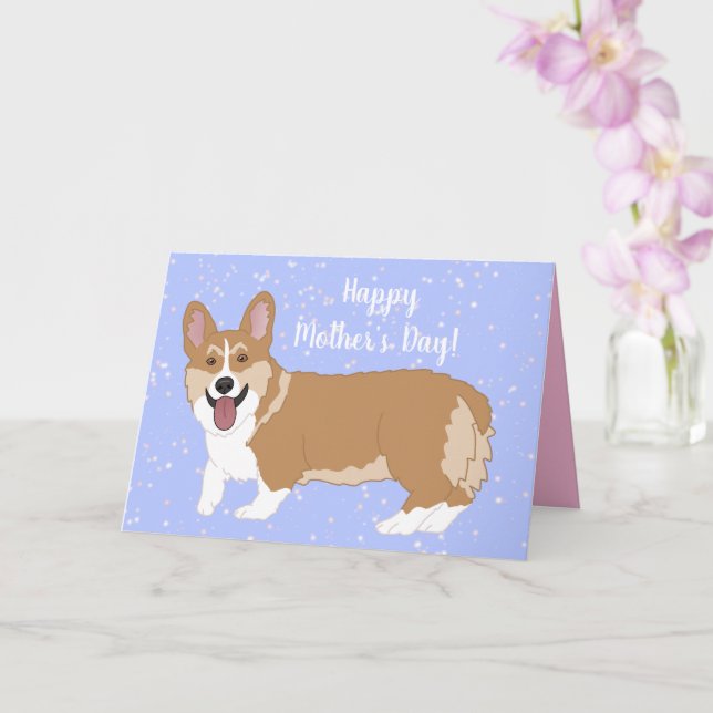 Mother’s Day Pembroke Welsh Corgi  Card (Orchid)