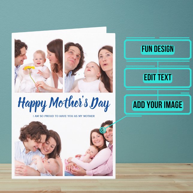 Mother’s Day Photo Collage  Card (Give mum this extra special card on Mother's Day that let's you add a photo collage.)