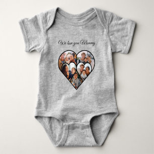 Mother’s Day Photo Collage Heart Family Picture Baby Bodysuit