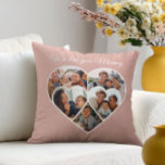 Mother’s Day Photo Collage Heart Family Picture  Cushion<br><div class="desc">This personalised Mother’s Day throw pillow is a beautiful way to showcase family memories in a cosy home décor gift. The design features a large heart-shaped photo collage with a sweet handwritten-style message across the top, giving it a warm and sentimental feel. The soft blush background and customisable message makes...</div>