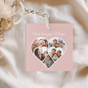 Mother’s Day Photo Collage Heart Family Picture  Key Ring