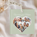 Mother’s Day Photo Collage Heart Family Picture  Key Ring<br><div class="desc">Celebrate Mum with a personalised square keychain featuring a soft sage green background,  a heart-shaped family photo collage,  and a sweet handwritten-style message. This sentimental keepsake makes a lovely Mother’s Day gift for moms,  grandmas,  and mother figures who enjoy carrying family memories everywhere.</div>