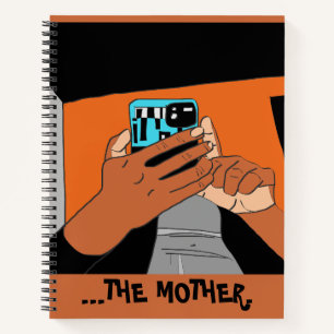 Mother’s Mobile Hands Cyan Orange Black Notebook