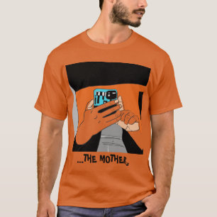 Mother’s Mobile Hands Cyan Orange Black T-Shirt