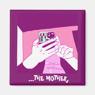 Mother’s Mobile Hands Magenta Mint White Magnet
