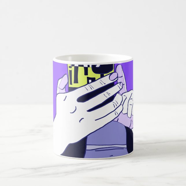 Mother’s Mobile Hands Violet Avocado White  Coffee Mug (Center)