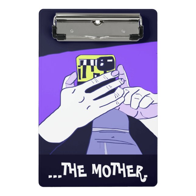 Mother’s Mobile Hands Violet Avocado White  Mini Clipboard (Front)