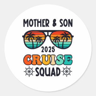Mother Son Cruise 2025 Vacation Matching Family Tr Classic Round Sticker