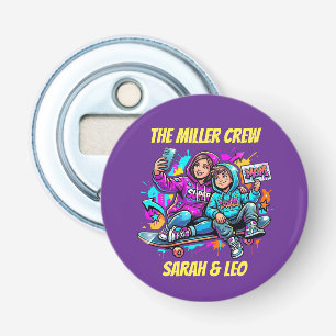 Mother Son Skater Purple Bottle Opener