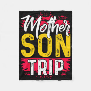 Mother Son Trip Shirt Summer Family Vacation Trip Fleece Blanket