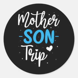 Mother Son Trip Summer Family Vacation Trip Cruise Classic Round Sticker