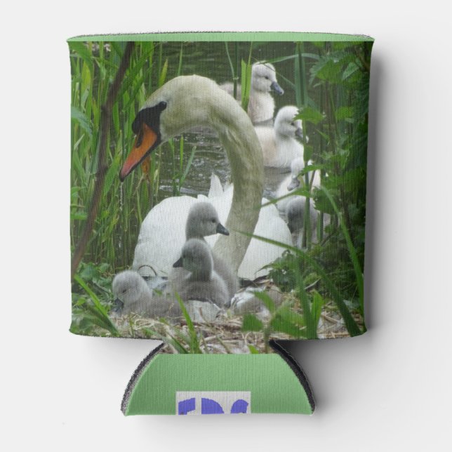 Mother Swan with Babies Can Cooler (Front)