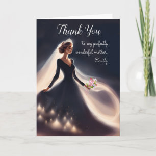 Mother Thank You for Wedding Black Gown Card
