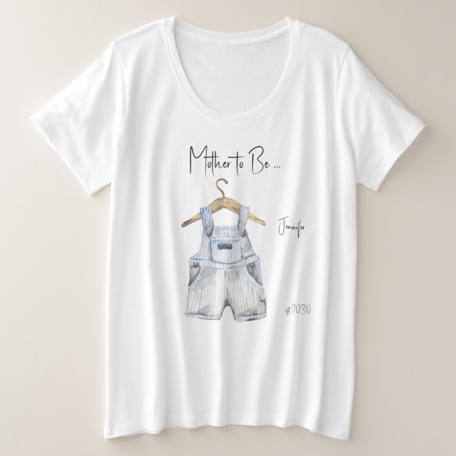 Mother-to-Be Boy Baby Shower Plus Size T-Shirt (Design Front)